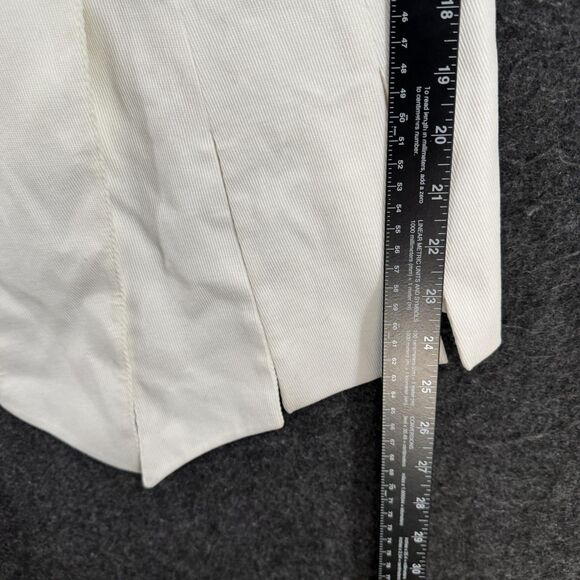 Vintage Thierry Mugler Blazer Women's 44 White Pleated Tail Hem Made In Italy - Picture 6 of 12